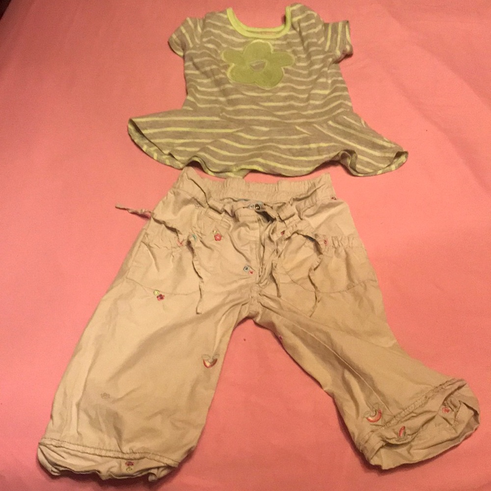 Flower shirt with flower/rainbow capris